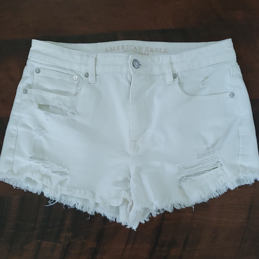 American Eagle White Jean Shorts